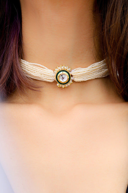 Kundan Pearl Multi Choker 