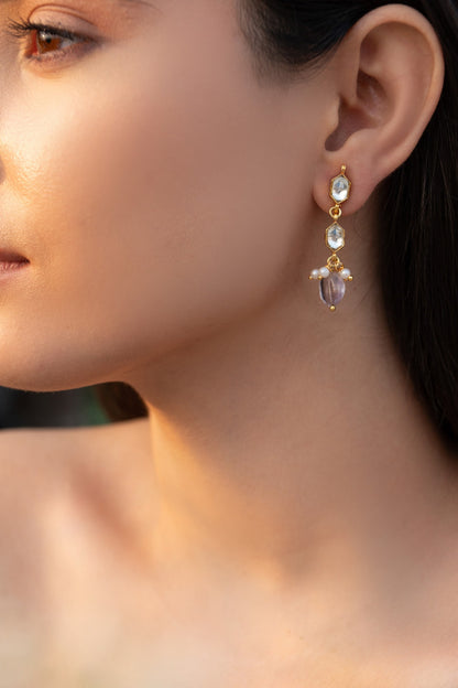 Tinisha Geometric Kundan Vine Earrings 