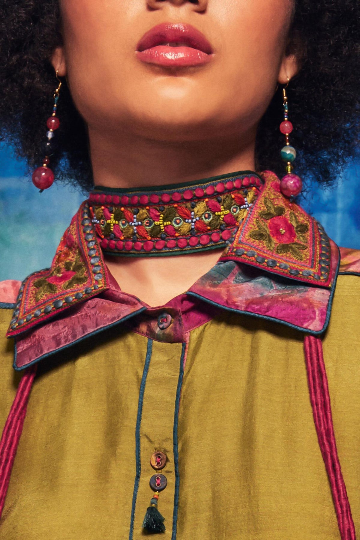 Zuri Aari Bloom Embroidered Choker 