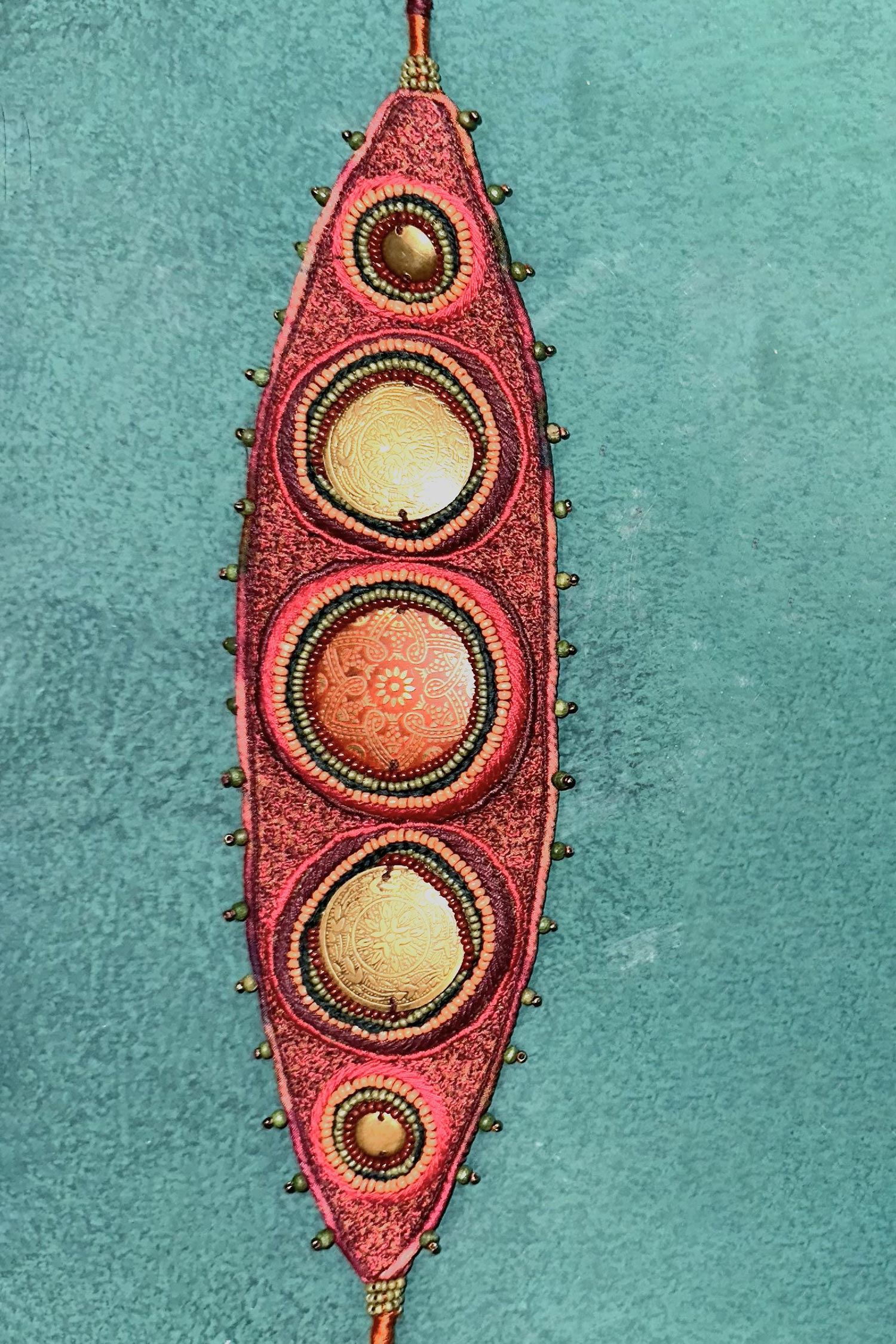 Aari & Bead Embellished Leaf Shaped Choker 