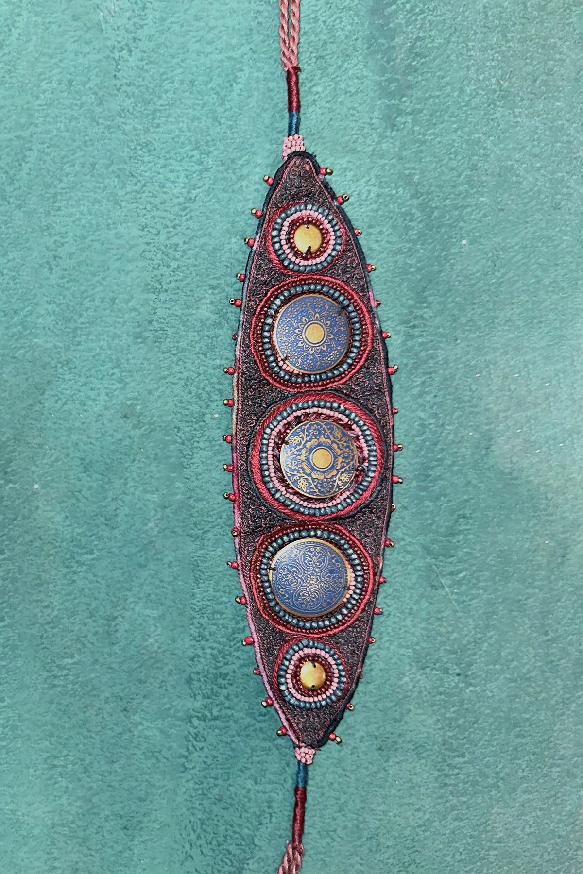 Aari & Bead Embellished Leaflet Choker 