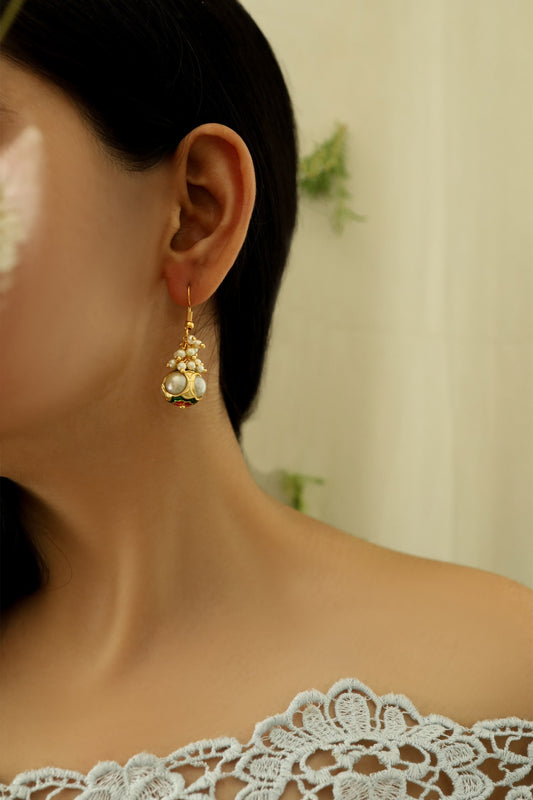Glory Pearl Ball Embellished Drop Earrings 