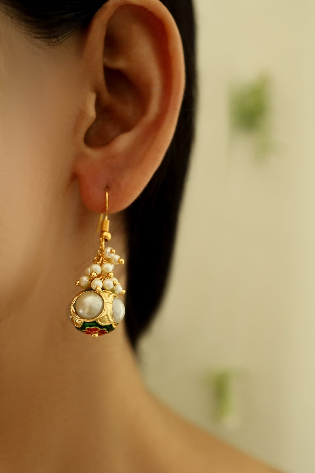 Glory Pearl Ball Embellished Drop Earrings 
