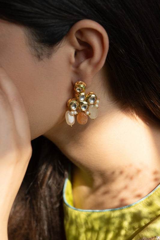 Clover Blossom Kundan Embellished Earrings 