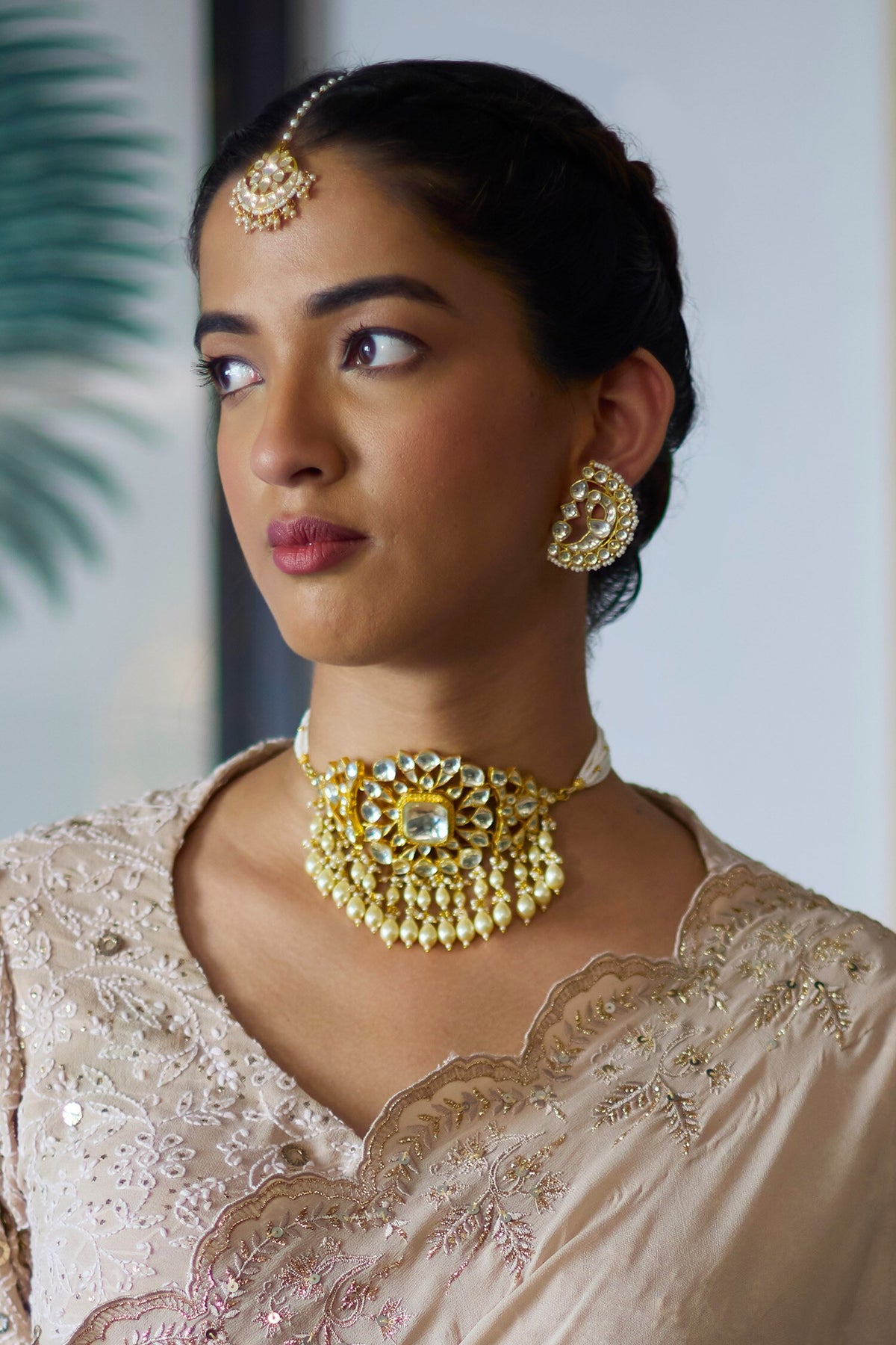 Chandramani Kundan Embellished Necklace Set 
