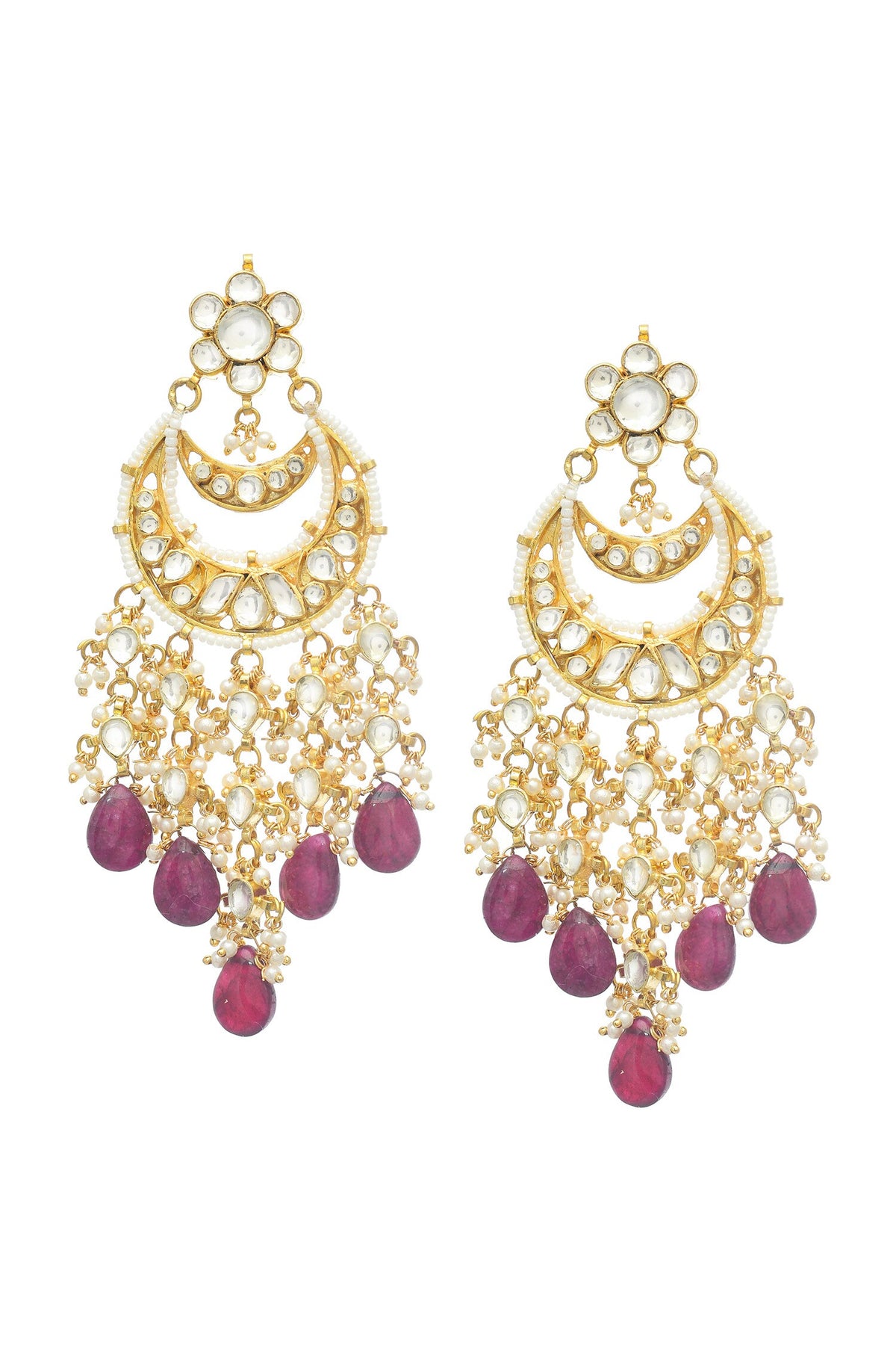 Pushkarini Embellished Chandbali Earrings 