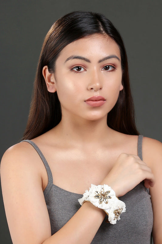 Raffia Crystal Cuff Bracelet 