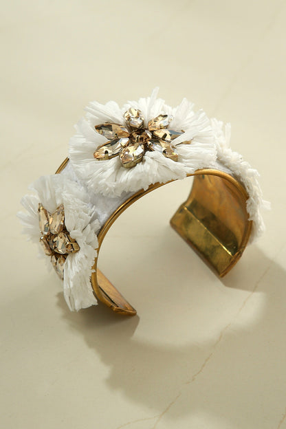 Raffia Crystal Cuff Bracelet 