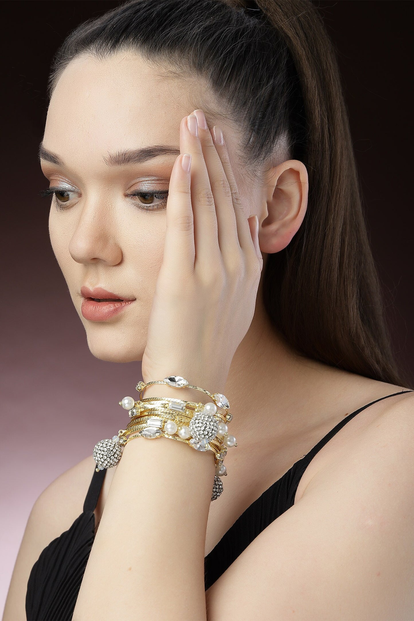 Multi Row Crystal Bracelet 