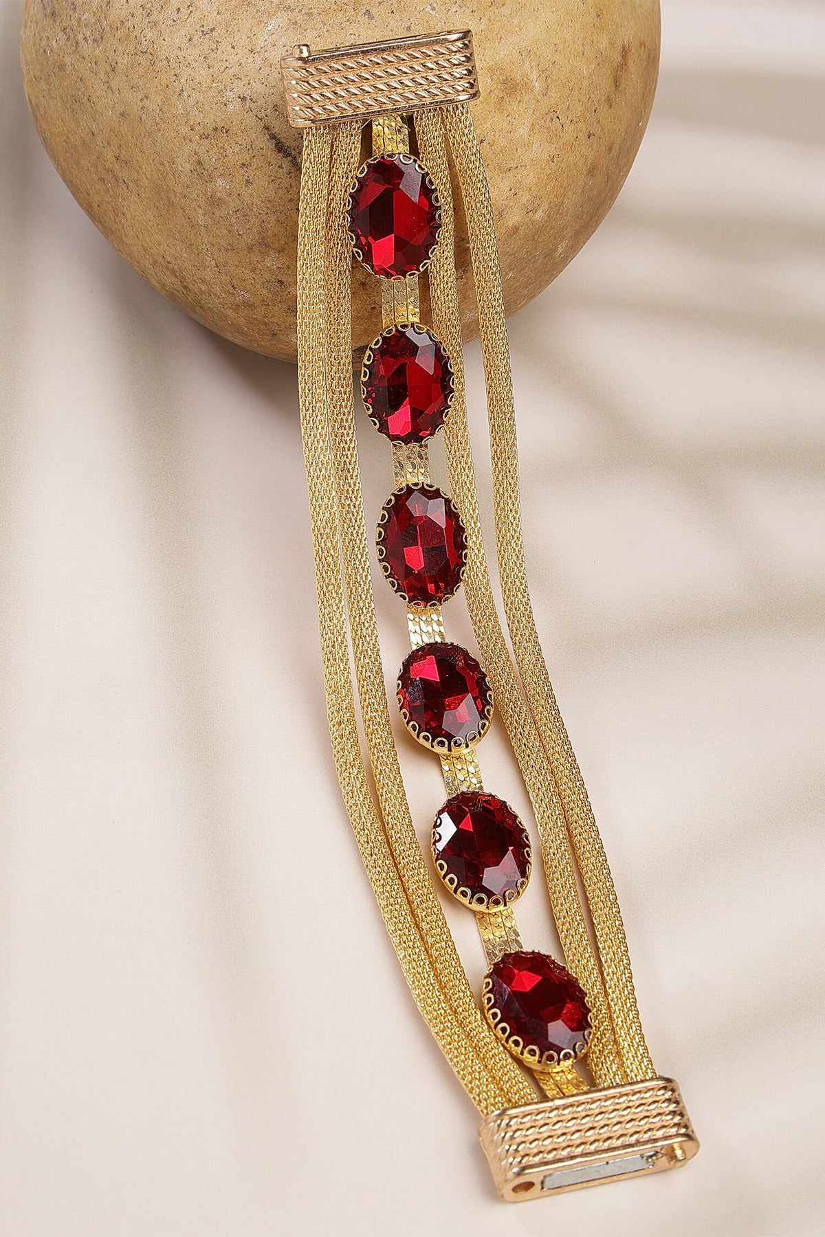Crystal Stone Link Bracelet 