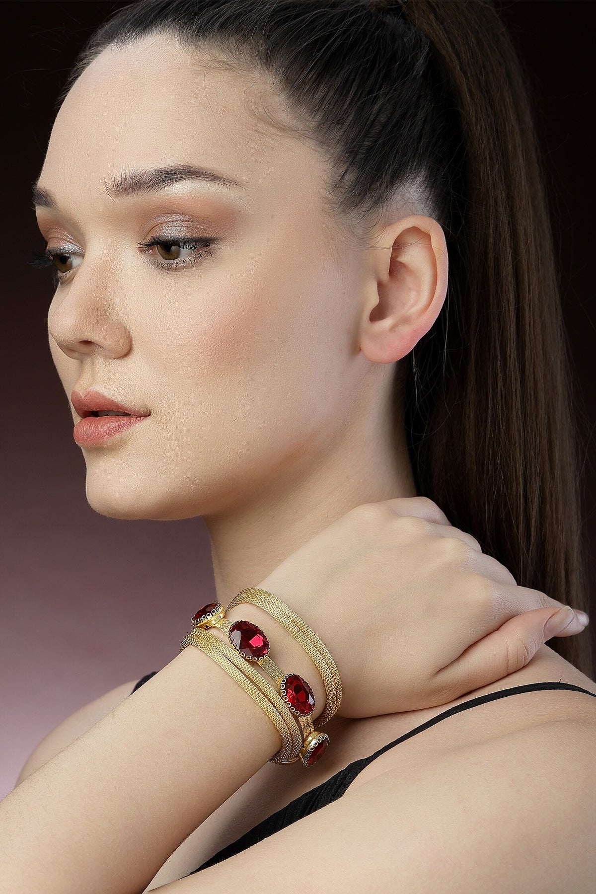 Crystal Stone Link Bracelet 