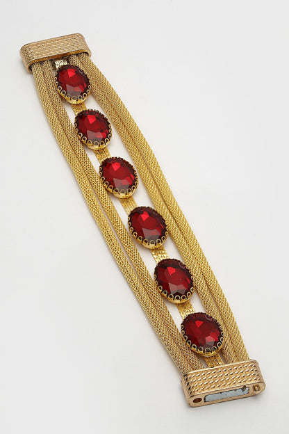 Crystal Stone Link Bracelet 