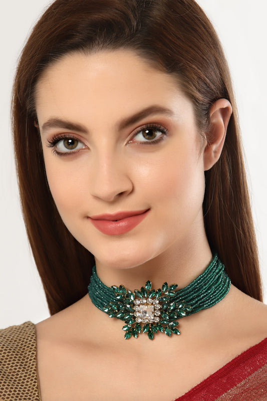 Blossom Crystal Embellished Choker 