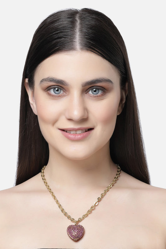 Crystal Embellished Pendant Necklace 