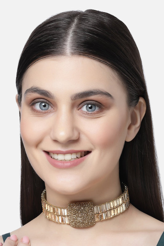 Crystal Embellished Pendant Choker 