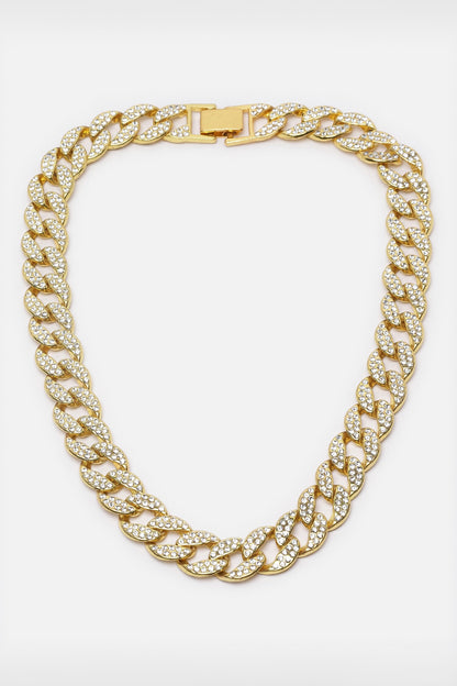 Cuban Crystal Embellished Link Chain 