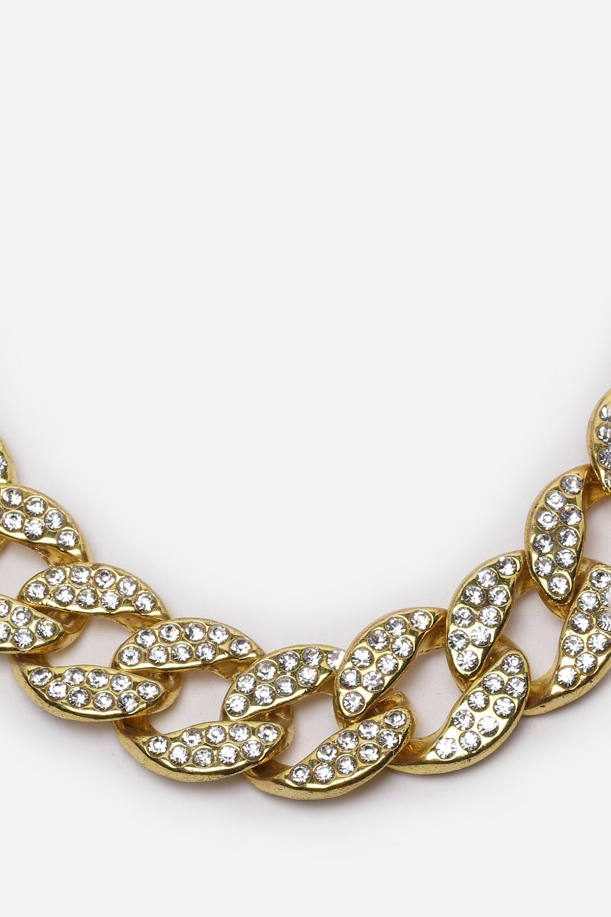 Cuban Crystal Embellished Link Chain 