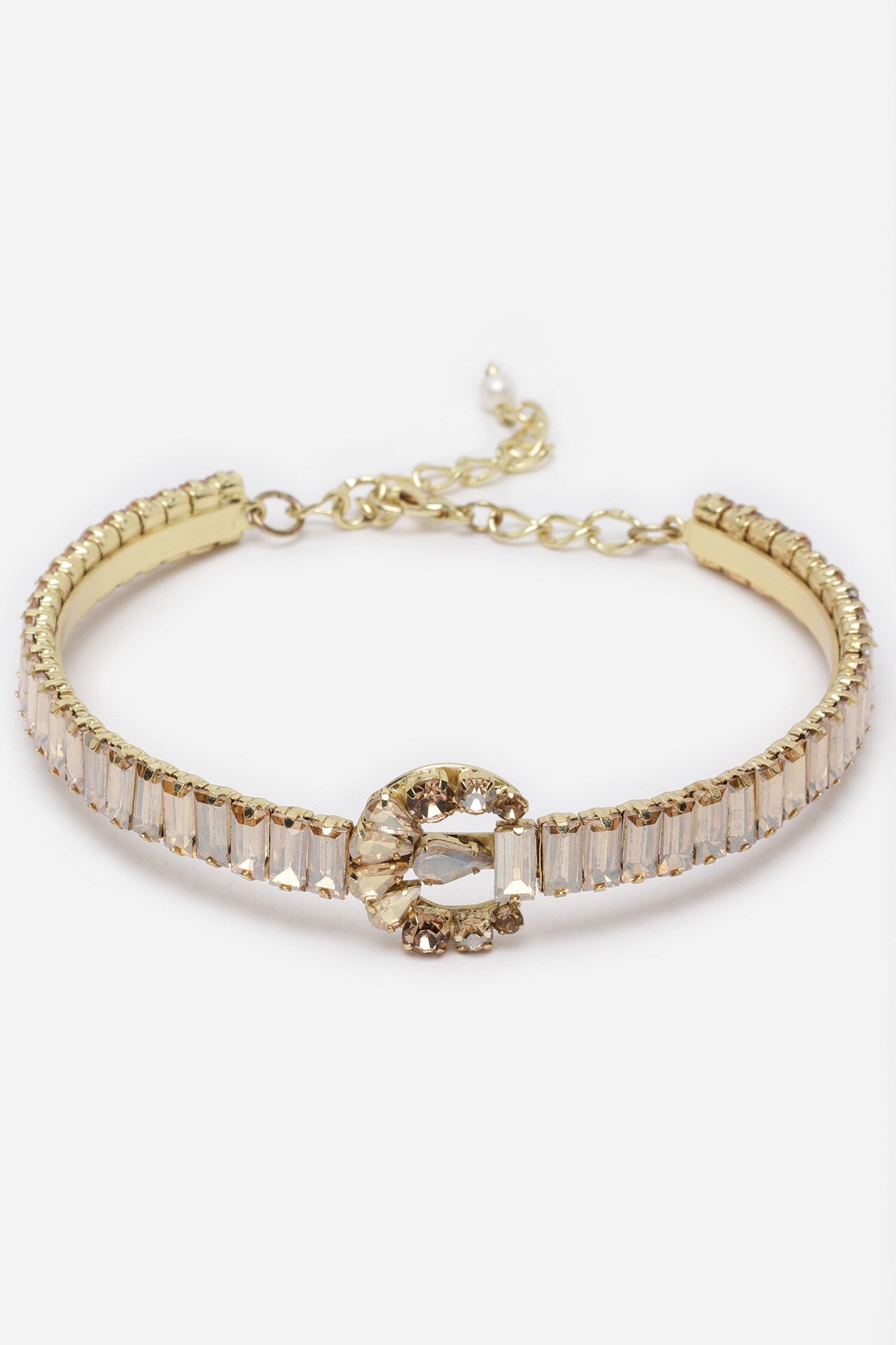 Half Crescent Shaped Pendant Choker 