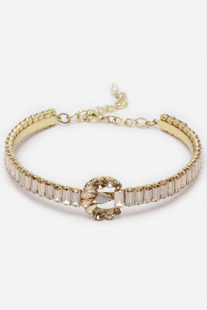 Half Crescent Shaped Pendant Choker 