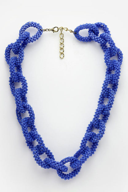 Bead Embellished Link Necklace 