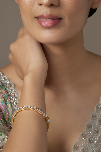 Quad Kundan Stone Embellished Bangle 