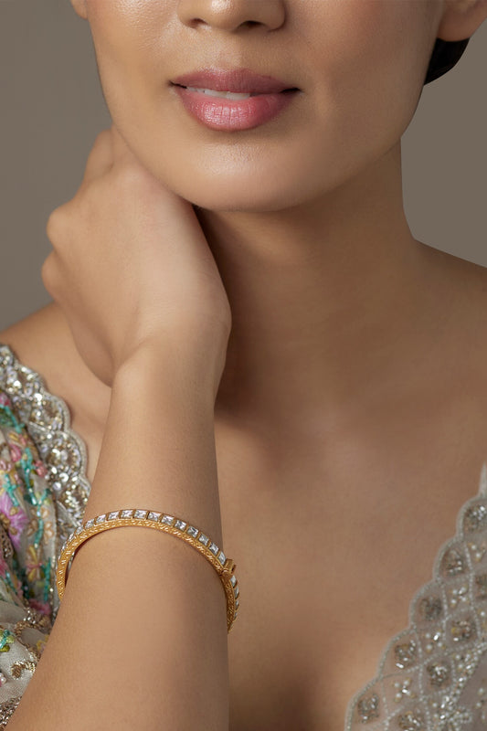 Quad Kundan Stone Embellished Bangle 