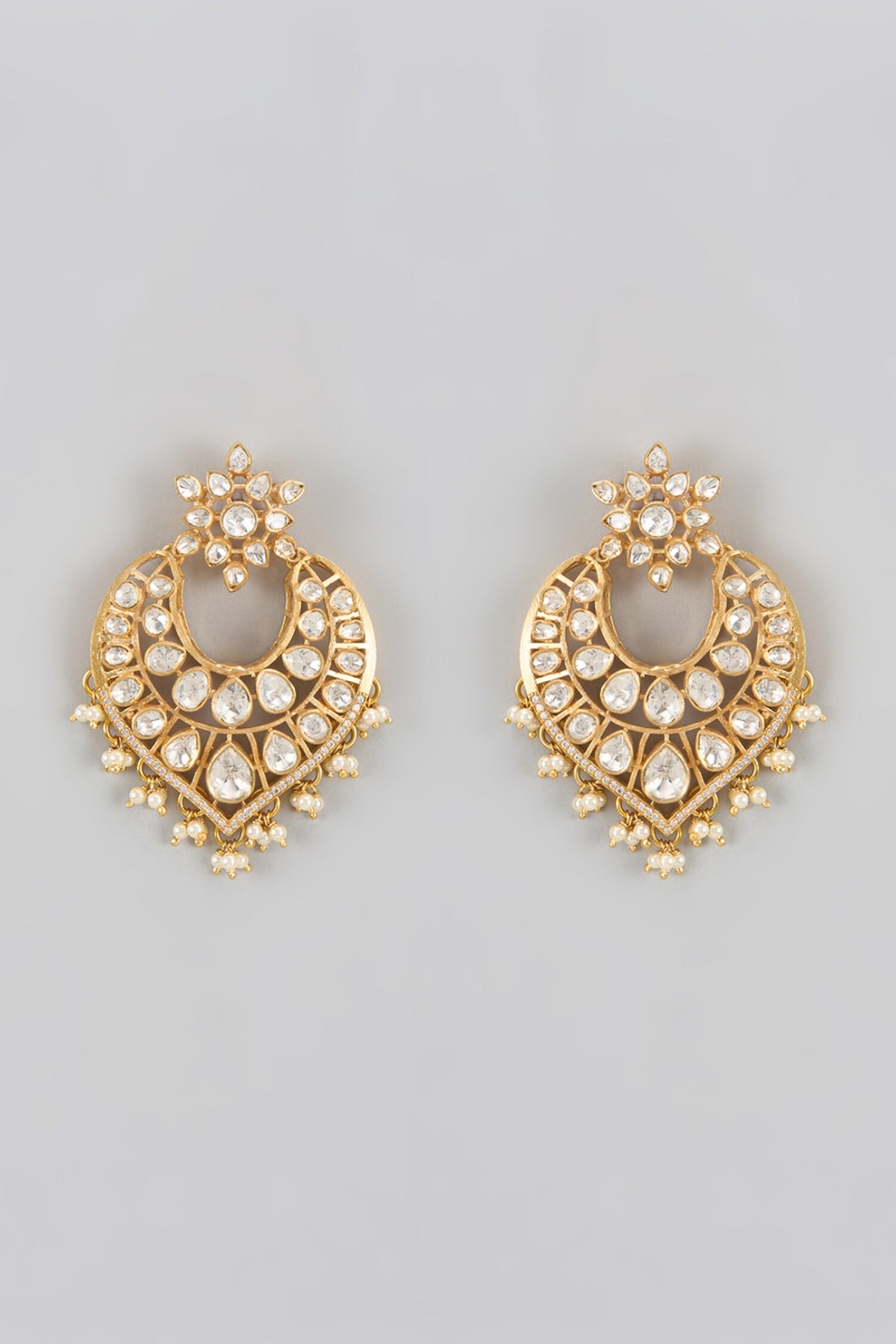 Noor Moissanite Polki Chandbalis 