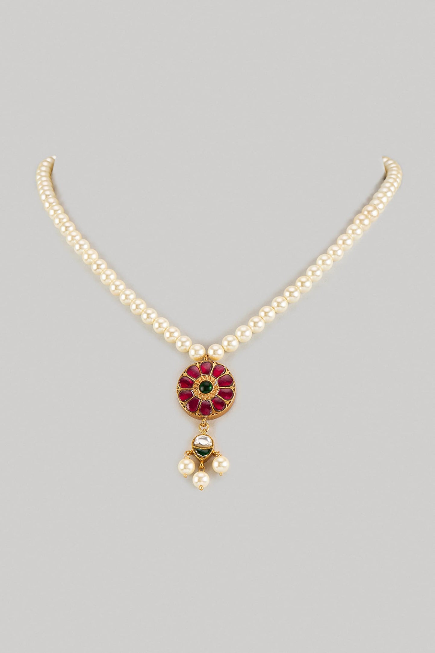 Kundan Studded Pendant Necklace 