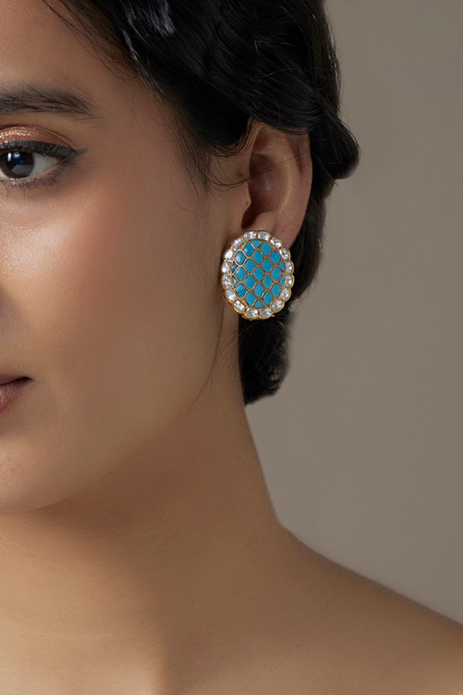 Semi Precious Stone Embellished Studs 