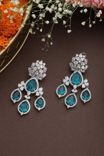 Floral Stone Drop Earrings 