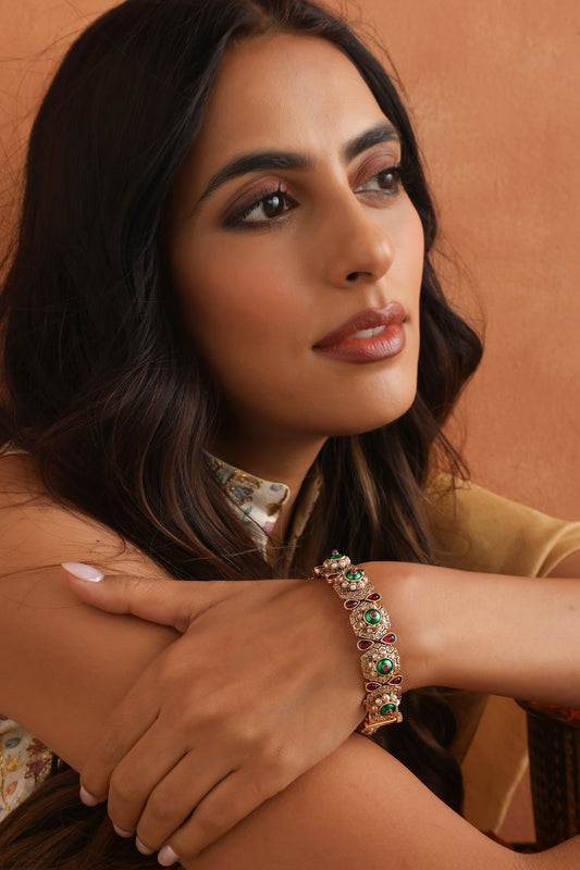 Stone Geometric Jadau Kada 
