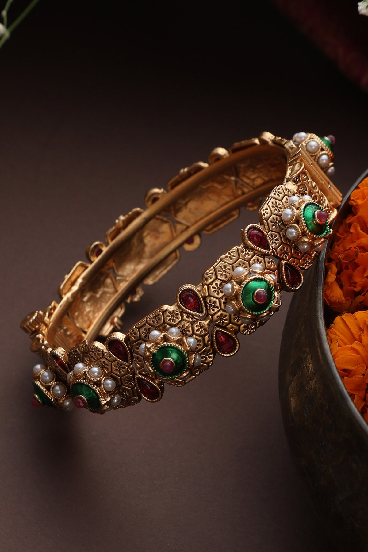 Stone Geometric Jadau Kada 
