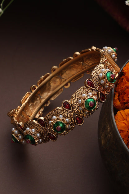 Stone Geometric Jadau Kada 