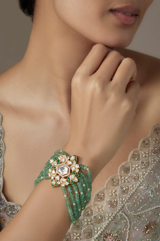 Flora Moissanite Polki Embellished Bracelet 