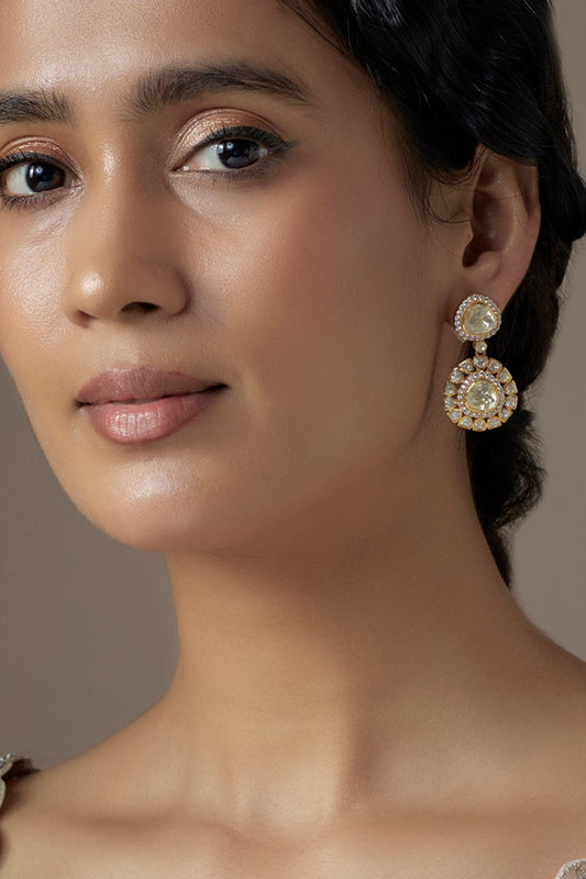 Trellis Moissanite Polki Embellished Earrings 