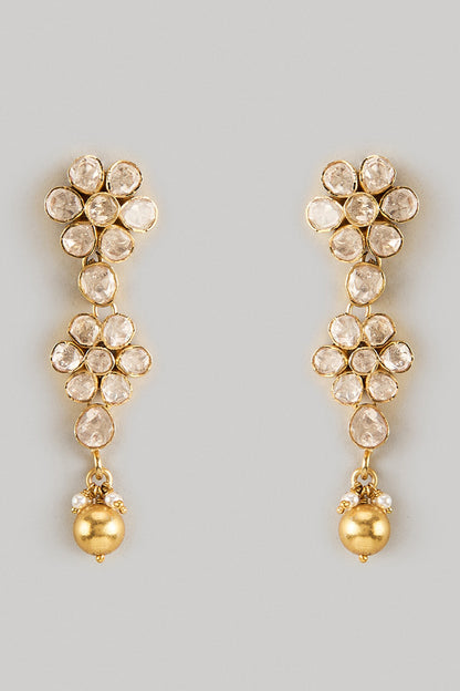 Bloom Vine Moissanite Polki Danglers 