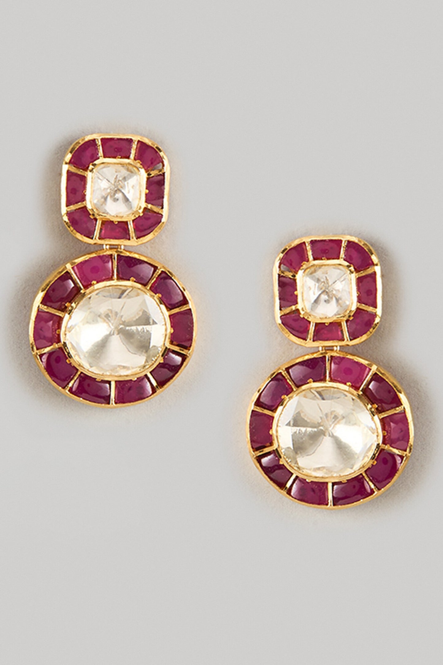 Moissanite Polki Studded Earrings 