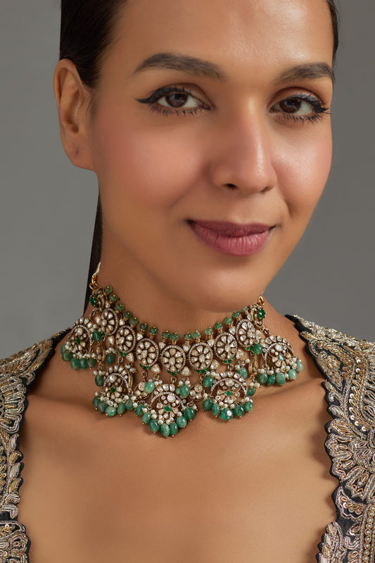 Bahar Moissanite Polki Embellished Choker 