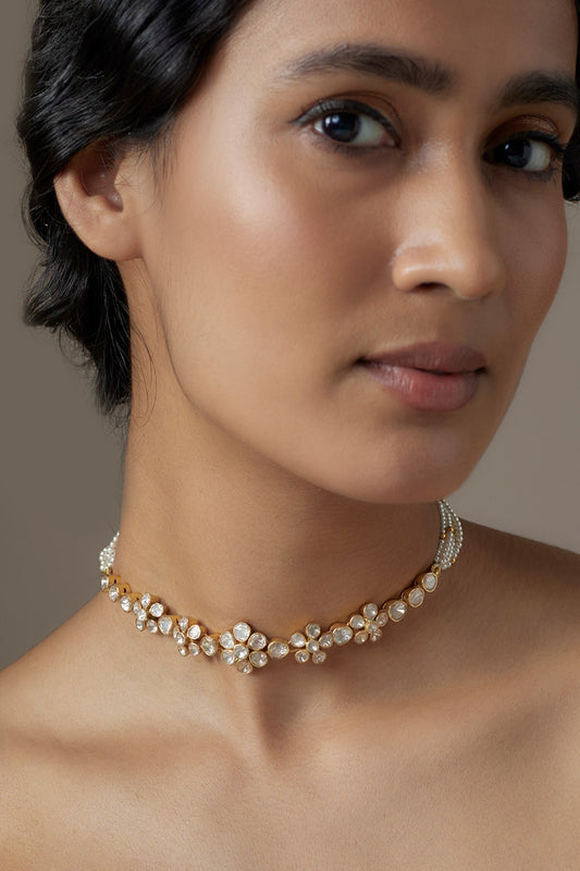 Moissanite Polki Embellished Choker 