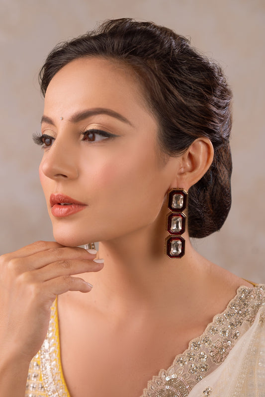 Babita Polki Meenakari Earrings 