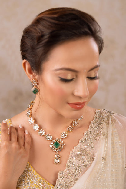 Chameli Polki Floral Necklace Set 