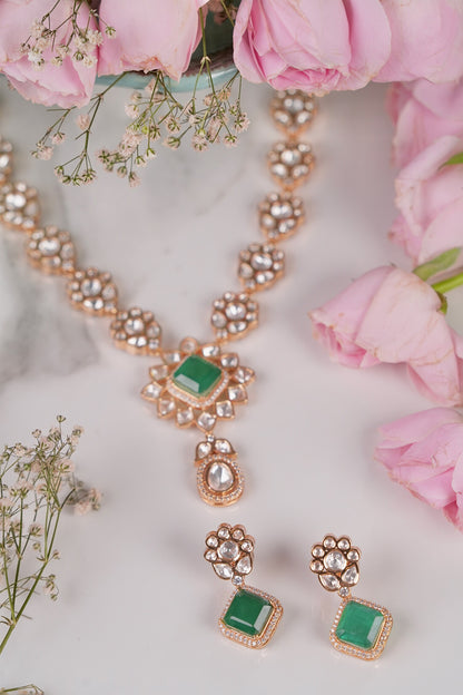 Chameli Polki Floral Necklace Set 