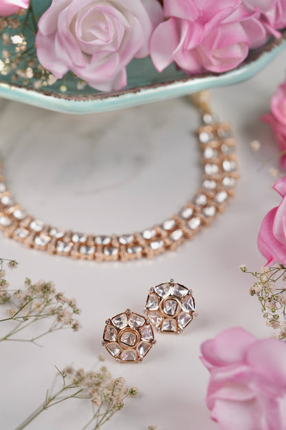 Ganga Polki Embellished Layered Necklace Set 