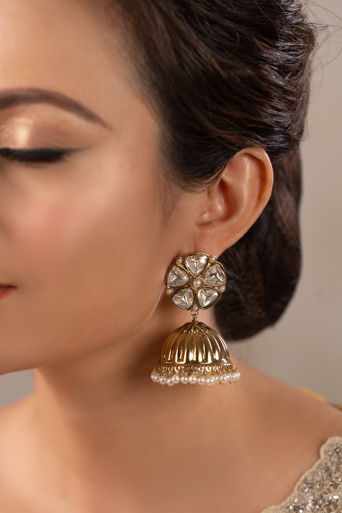 Gaurangi Polki Embellished Jhumkas 