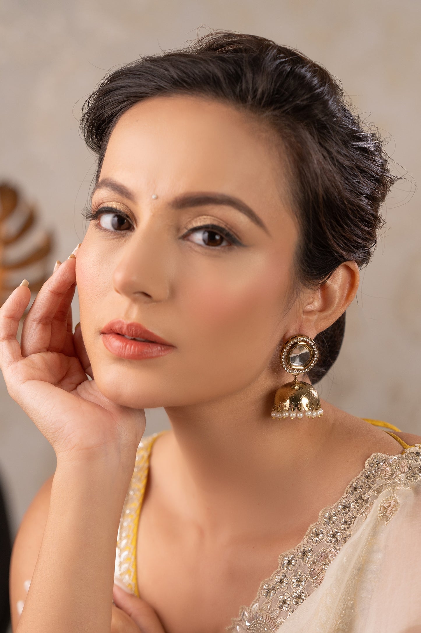 Kritida Bead Embellished Jhumkas 