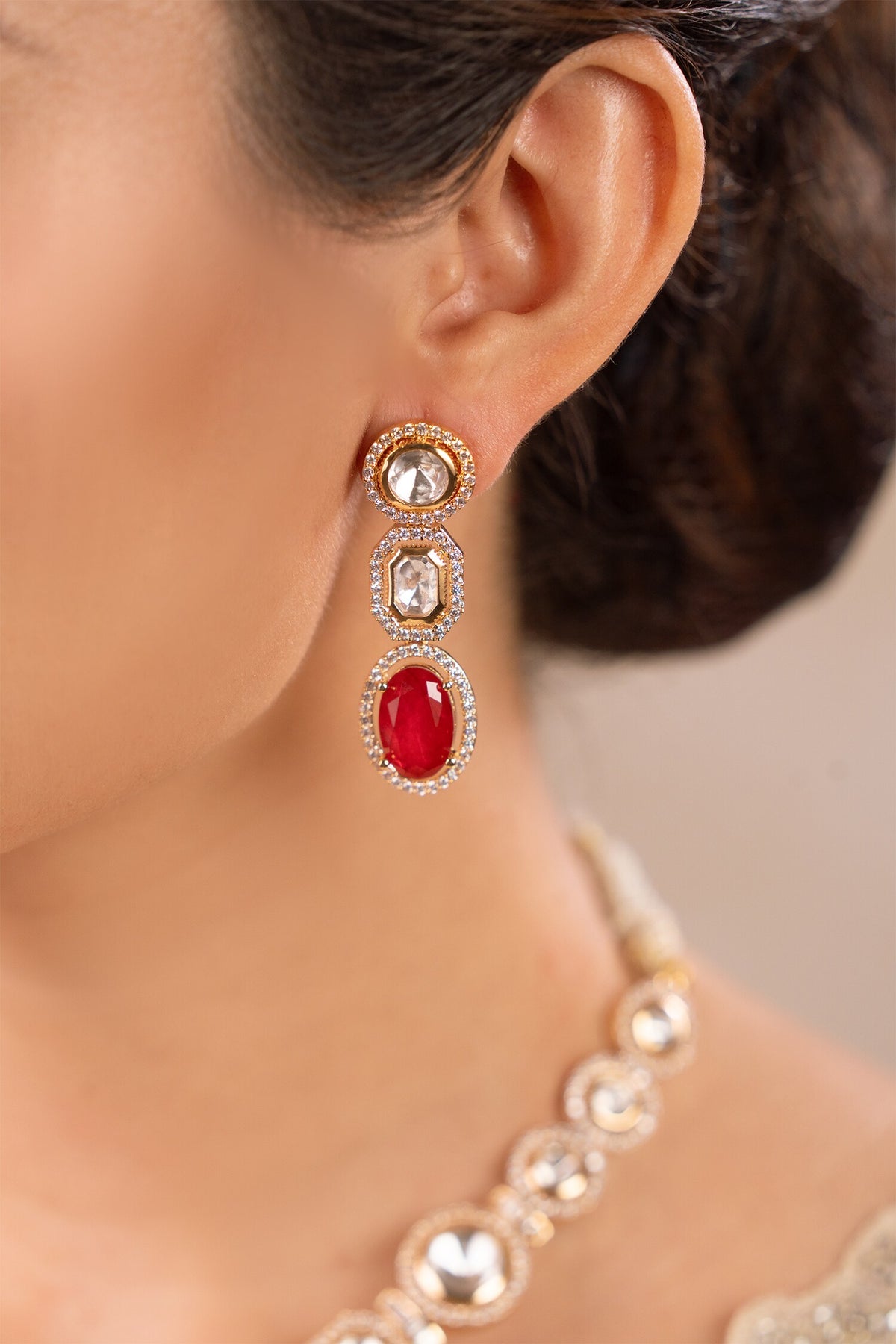 Rashi Kundan Polki Embellished Necklace Set 