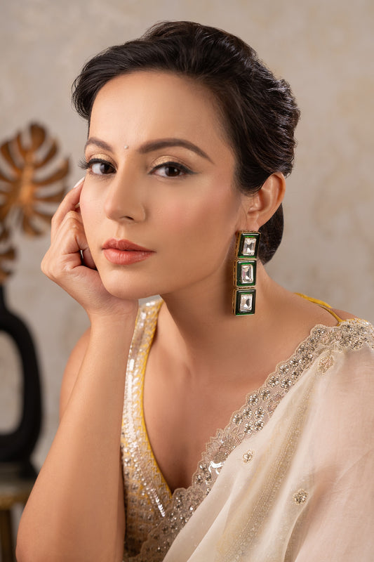 Sadhna Kundan Polki Embellished Earrings 