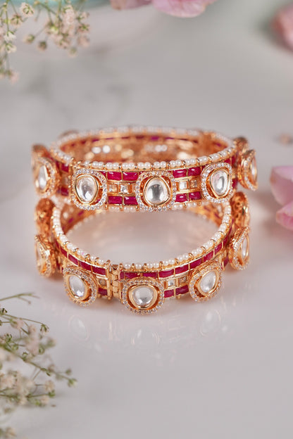 Shreedevi Kundan Polki Embellished Kada - Single Pc 