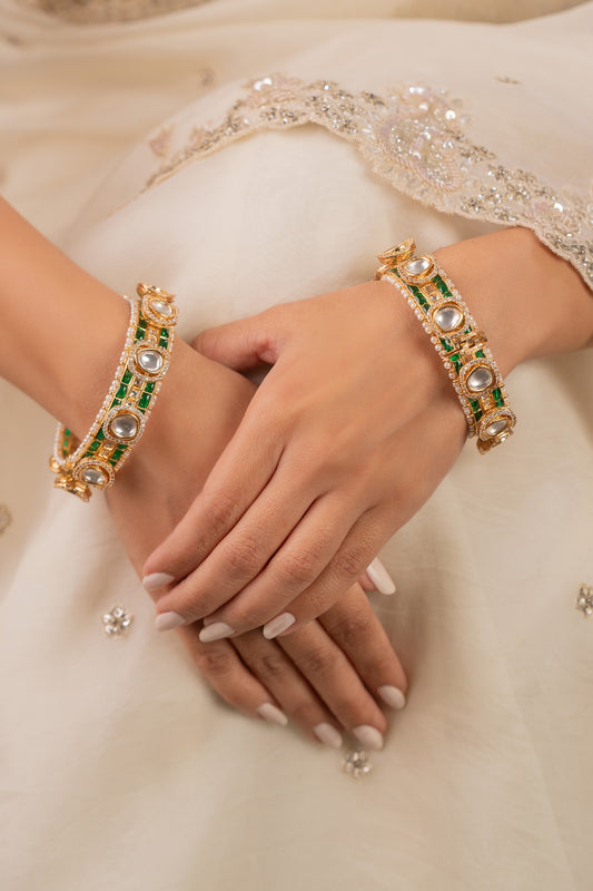 Shreedevi Kundan Polki Embellished Kada - Single Pc 