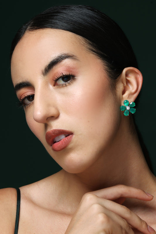Promise Petal Onyx Studs 